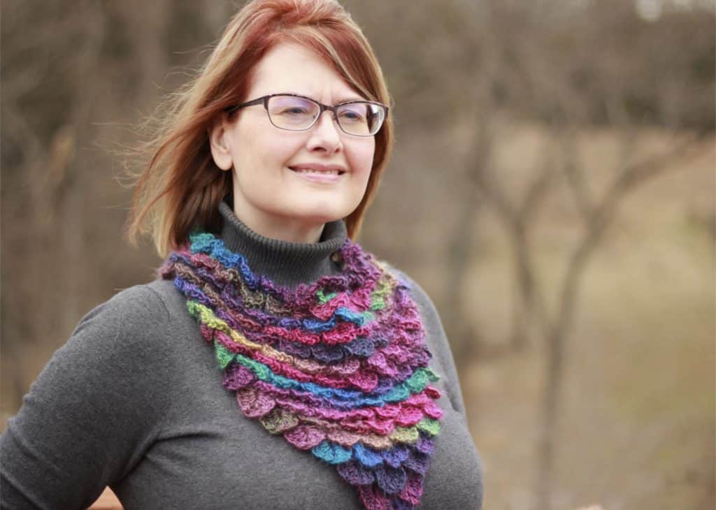Stained Glass Dragon Scales Bandana Cowl free crochet pattern