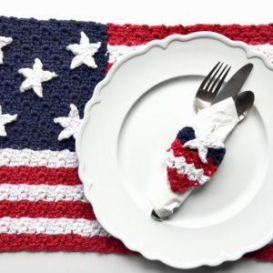 American Flag Placemat C2C Free Crochet Pattern