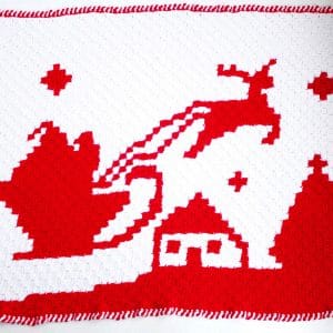 Santa Reindeer C2C Blanket free crochet pattern