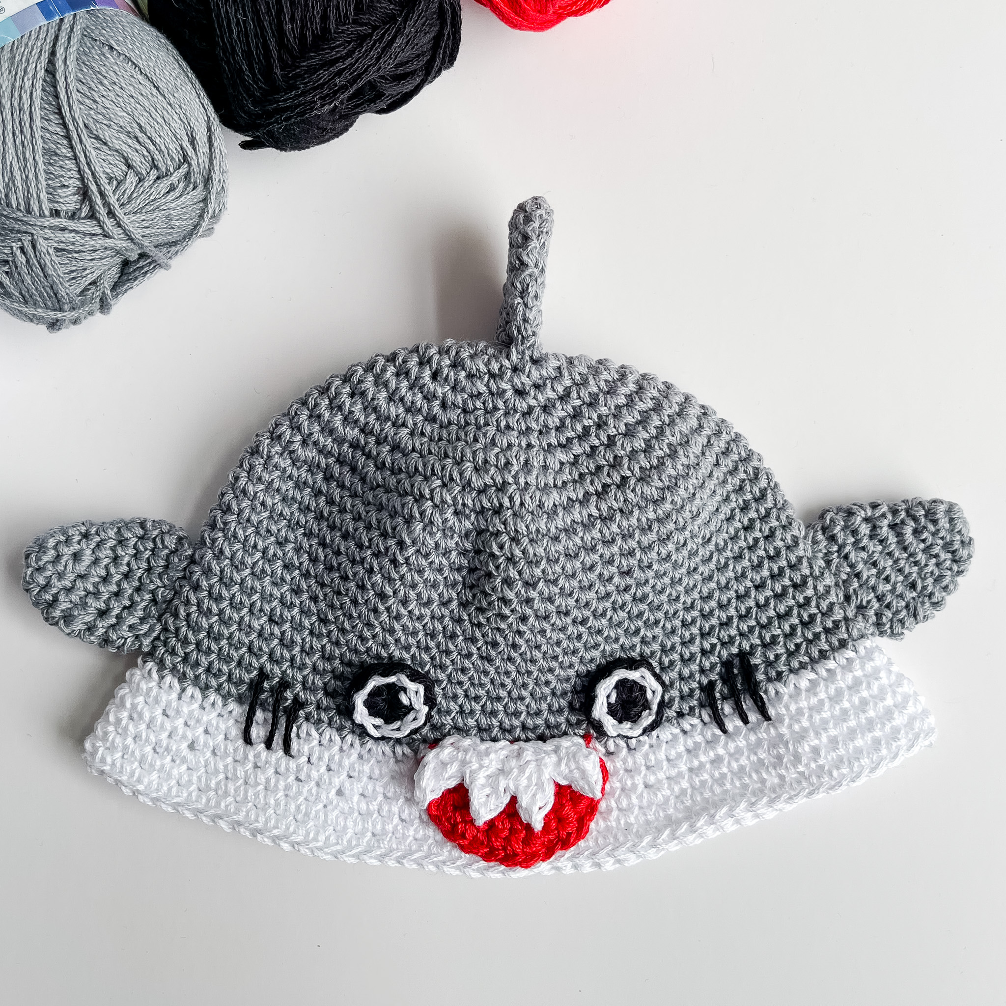 Shark Bucket Hat Crochet Pattern PDF
